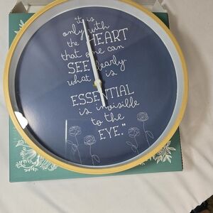 Wall Clock The Little Prince Quote Heart Sees Clearly NIB